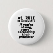 Funny Humour Grammar Zitat Englisch Lehrer Button (Vorderseite)