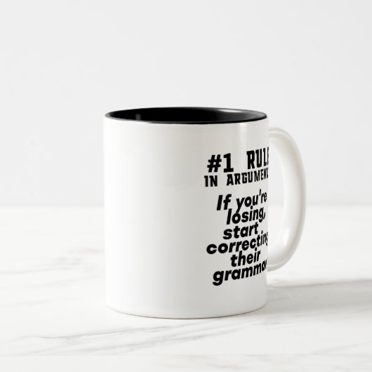 Funny Humour Grammar Zitat Englisch Lehrer Zweifarbige Tasse (VorderseiteRechts)