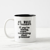 Funny Humour Grammar Zitat Englisch Lehrer Zweifarbige Tasse (Links)
