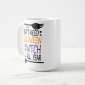 Funny Humour Halloween Hexenbroomstick Kaffeetasse (Vorderseite Links)