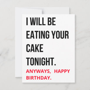 Funny Humour Naughty Happy Birthday Card Feiertagskarte