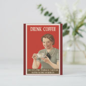 Funny Humour Vintag Coffee Poster Postkarte (Stehend Vorderseite)
