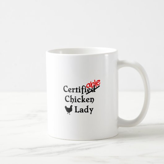Funny Humour zertifizierbares Crazy Chicken Lady G Kaffeetasse (Rechts)