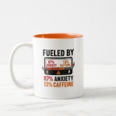 Funny Humourous Caffeine Addict Zweifarbige Tasse (Links)