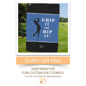 Funny Humous Ladys Golf Grip Rip Blue Black Golfhandtuch