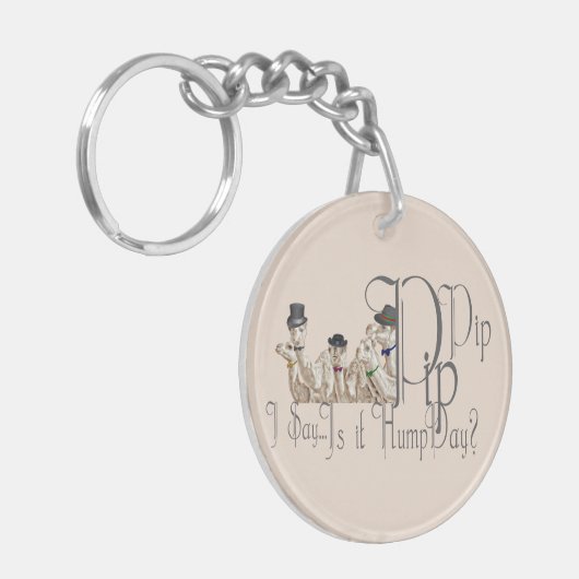 Funny Hump Day Camels in Monocles Schlüsselanhänger (Vorderseite links)