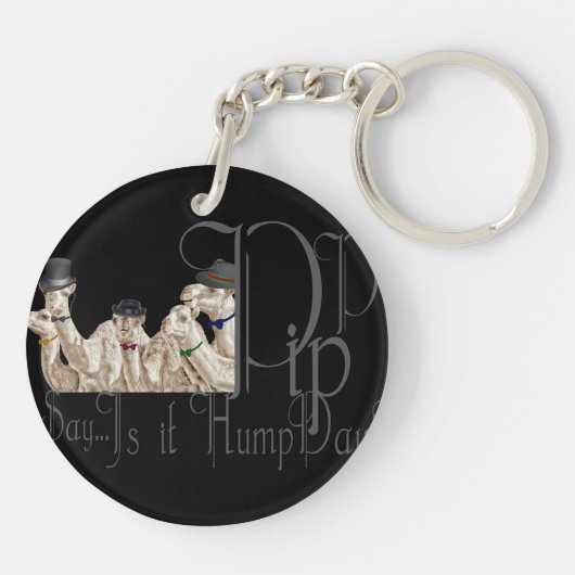 Funny Hump Day Camels in Monocles Schlüsselanhänger (Rückseite)