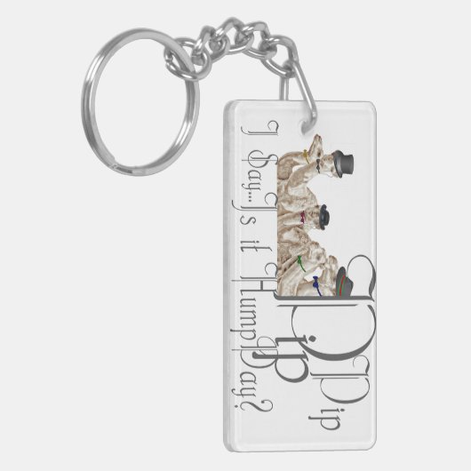 Funny Hump Day Camels in Monocles Schlüsselanhänger (Vorderseite links)