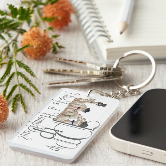 Funny Hump Day Camels in Monocles Schlüsselanhänger (Vorderseite rechts)