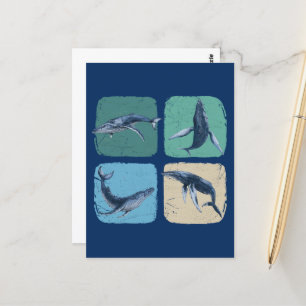 Funny Humpback Whale Watching Postkarte
