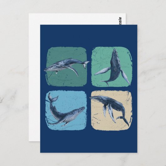 Funny Humpback Whale Watching Postkarte (Vorne/Hinten)