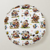 Funny Humpty Dumpty Cartoon Rundes Kissen (Rückseite)