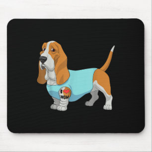Funny Hund Beagle I Liebe Mama Tattoo Geschenk T-S Mousepad