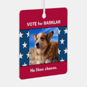 Funny Hund Election 2 Pet Fotos USA Flaggen Rot Ornament Aus Metall (Vorderseite Rechts)