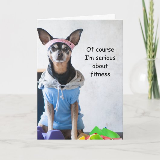 Funny Hund Fitness Pizza Card Karte (Vorderseite)