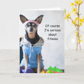 Funny Hund Fitness Pizza Card Karte (Gelbe Blume)