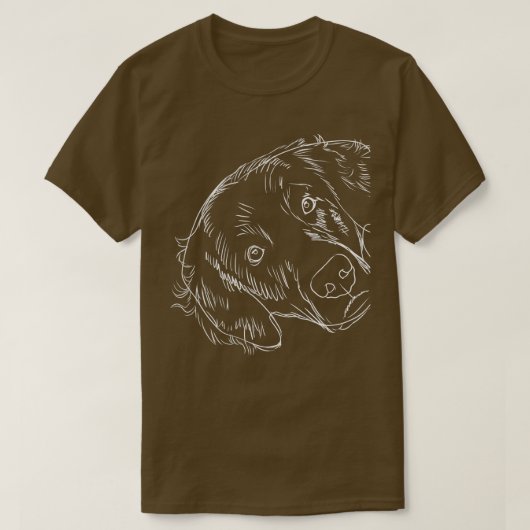 Funny Hund flach überzogenes Retriever T-Shirt (Design vorne)