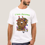 Funny Hund geknackte Lichter Ich hasste Weihnachte T-Shirt (Vorderseite)
