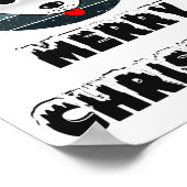 Funny Hund Gesicht grauen Cartoon mit Santa Claus Poster (Ecke)