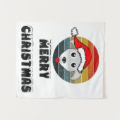 Funny Hund Gesicht grauen Cartoon mit Santa Claus Wandteppich (Vorderseite (Horizontal))