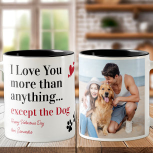 Funny Hund I Liebe Sie Valentinstag Custom Foto Zweifarbige Tasse