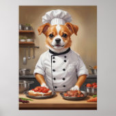 Funny Hund Koch Kochen Essen Niedliche Haustiere Poster (Vorne)