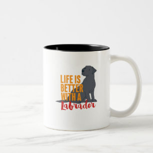 Funny Hund Lover Life ist besser mit einem Retriev Zweifarbige Tasse