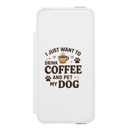 Funny Hund Lover Tasse Hund Mama Hund Vater Incipio iPhone Geldbeutel-Hülle (Folio Vorderseite)