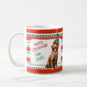Funny Hund mit Elf Hat und Scarf Red Green Custom Kaffeetasse (Links)