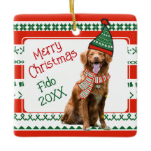 Funny Hund mit Elf Hat und Scarf Red Green Custom