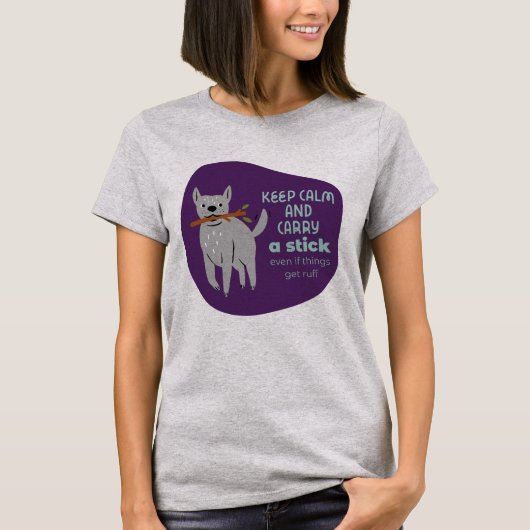 Funny Hund Spaß behielt ruhig und trage einen Stoc T-Shirt (Vorderseite)