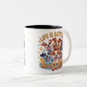 Funny Hund Tasse Hund liebt Kaffee Niedlich Cup Hu (VorderseiteRechts)