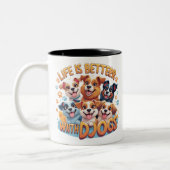 Funny Hund Tasse Hund liebt Kaffee Niedlich Cup Hu (Links)