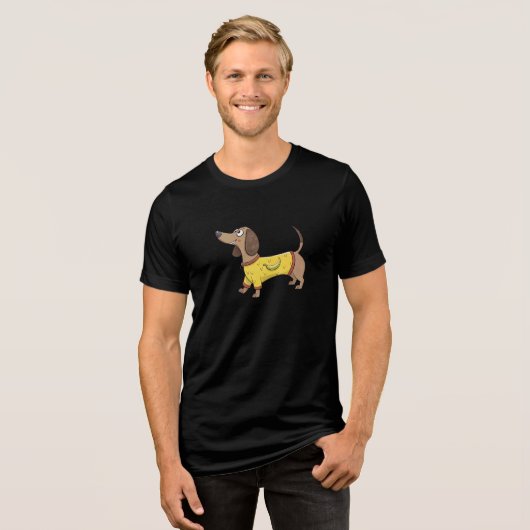 Funny Hund Tri-Blend Shirt (Vorderseite voll)