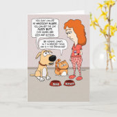 Funny Hund und Katze Sorgen über den Besitzer Gebu Karte (Gelbe Blume)