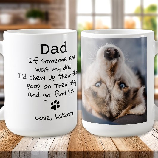 Funny Hund Vater Custom Pet Foto Vatertag Kaffeetasse