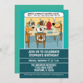 Funny Hund verdächtig Kuchen Geburtstagsparty Einladung (Vorne/Hinten)