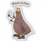 Funny hungrig hässlich flehe Cartoon Aufkleber (Vorderseite)