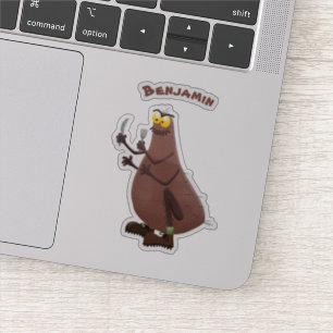 Funny hungrig hässlich flehe Cartoon Aufkleber