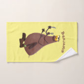 Funny hungrig hässlich flehe Cartoon Badhandtuch Set (Handtuch)