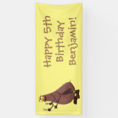 Funny hungrig hässlich flehe Cartoon Banner (Vertikal)