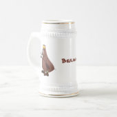 Funny hungrig hässlich flehe Cartoon Bierglas (Vorderseite Links)