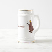 Funny hungrig hässlich flehe Cartoon Bierglas (VorderseiteRechts)