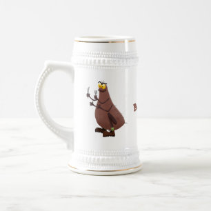 Funny hungrig hässlich flehe Cartoon Bierglas