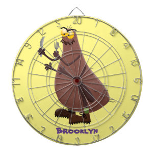 Funny hungrig hässlich flehe Cartoon Dartscheibe