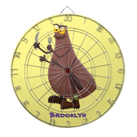 Funny hungrig hässlich flehe Cartoon Dartscheibe (vorne)