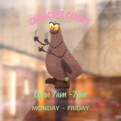 Funny hungrig hässlich flehe Cartoon Fensteraufkleber (Blatt 2)