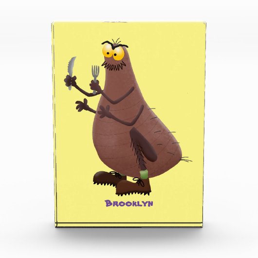 Funny hungrig hässlich flehe Cartoon Fotoblock (Vorderseite)