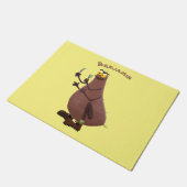 Funny hungrig hässlich flehe Cartoon Fußmatte (Schrägansicht)