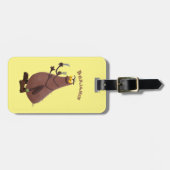 Funny hungrig hässlich flehe Cartoon Gepäckanhänger (Vorderseite horizontal)